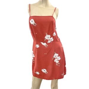 Obey- Mini Floral Red Slip Dress- small
